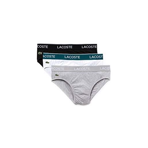Lacoste 8h3472 pantaloni, black/white-silver chine, xxl (pacco da 3) uomo