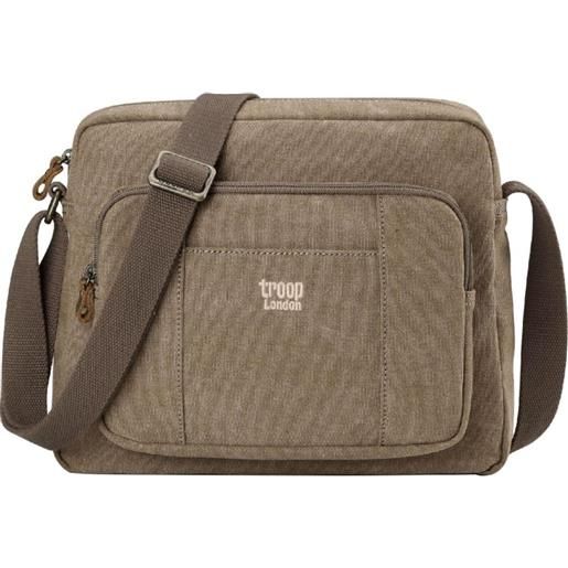 Troop London borsa a tracolla in canvas Troop London classic brown