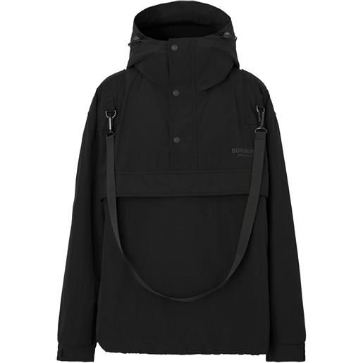 Burberry giacca a vento con stampa oversize - nero