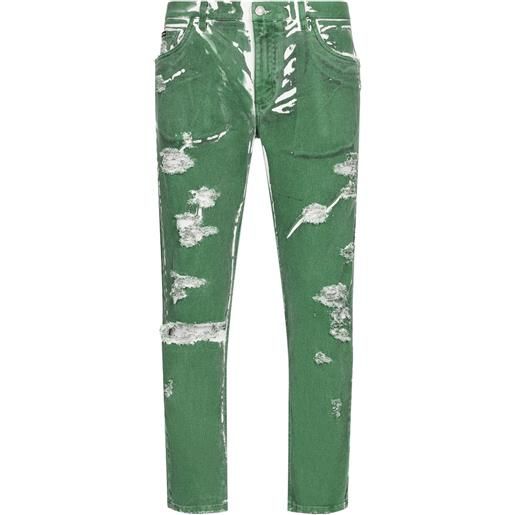 Dolce & Gabbana jeans con effetto vissuto - verde