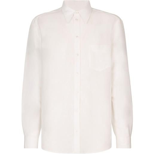 Dolce & Gabbana camicia con colletto a contrasto - bianco