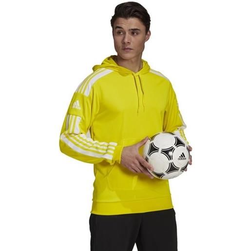 Felpa cappuccio hoodie uomo adidas squadra 21 giallo con tasche gp6438