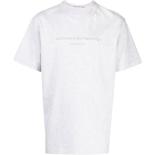 Alexander Wang t-shirt con logo in rilievo - grigio