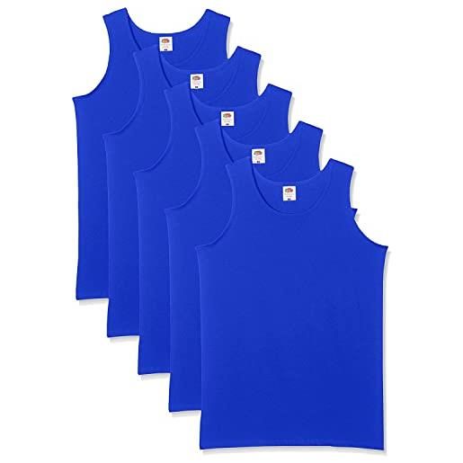Fruit of the loom 5-pack athletic mens canotta, blu (royal blue), large (pacco da 5) uomo