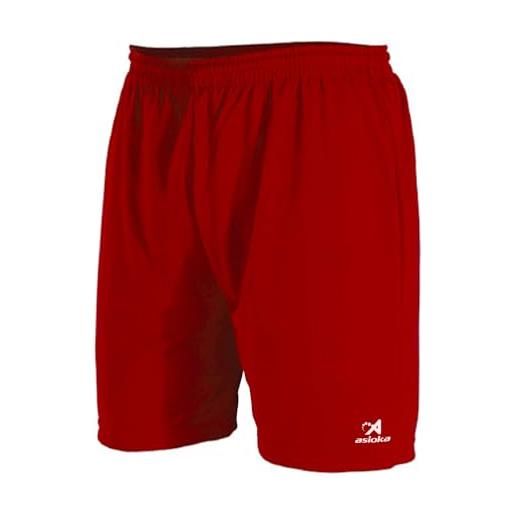 Asioka 230/16, pantaloni corti sportivi unisex-adulto, rosso, l