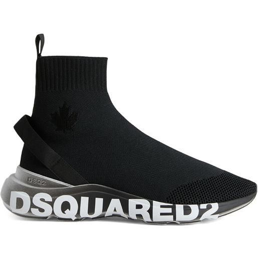 Dsquared2 sneakers a calzino con stampa - nero
