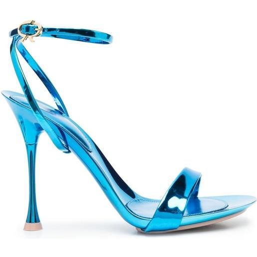 Gianvito Rossi sandali metallizzati con tacco 110mm - blu