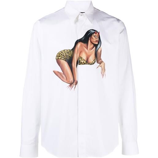 Roberto Cavalli camicia con stampa grafica - bianco