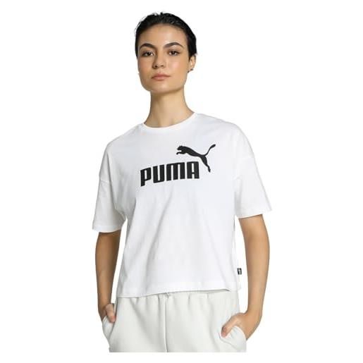 PUMA pumhb|#puma ess cropped logo tee, crop top donna, puma white, xl