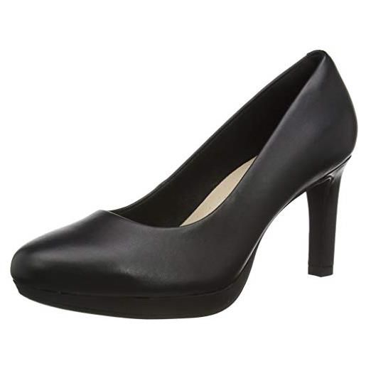 Clarks ambyr joy, scarpe con tacco donna, black patent synthetic, 39.5 eu larga