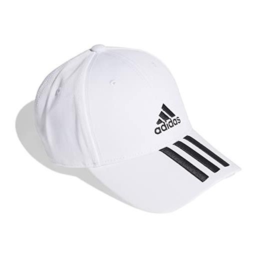 Adidas baseball 3-stripes twill, cappellino unisex-adulto, nero/bianco/bianco, osfm