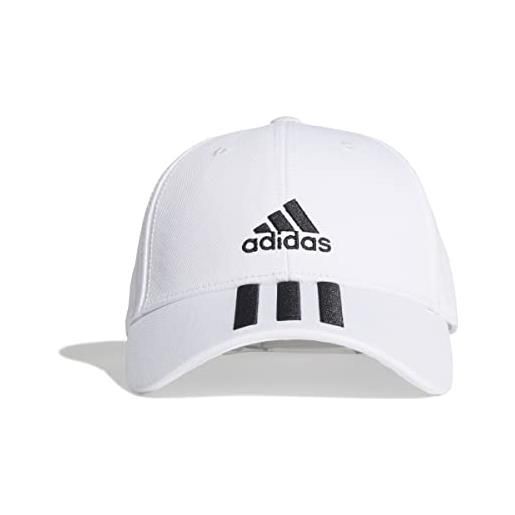 Adidas baseball 3-stripes twill, cappellino unisex-adulto, nero/bianco/bianco, osfm