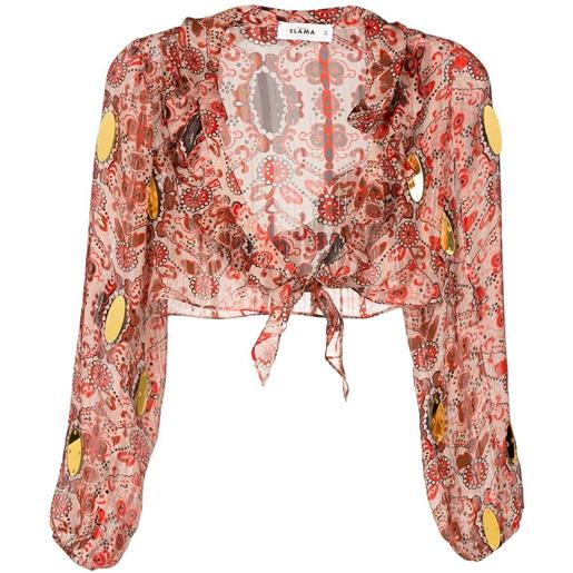 Amir Slama blusa a fiori crop - multicolore