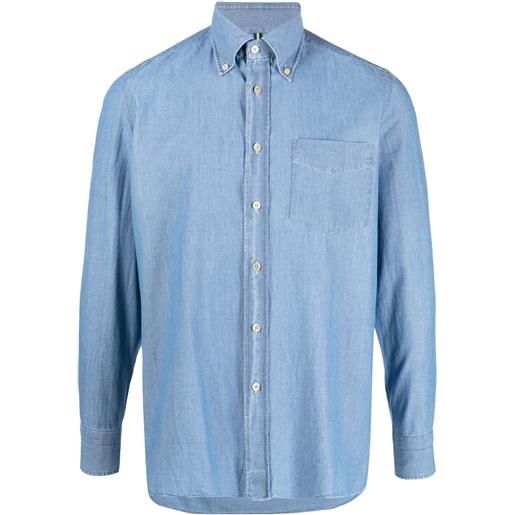 Borrelli camicia con taschino - blu