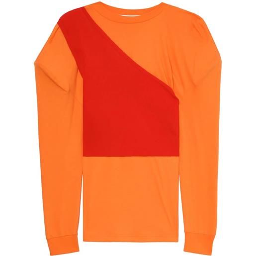 Enföld blusa con design color-block - arancione