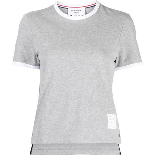 Thom Browne t-shirt con banda rwb - grigio