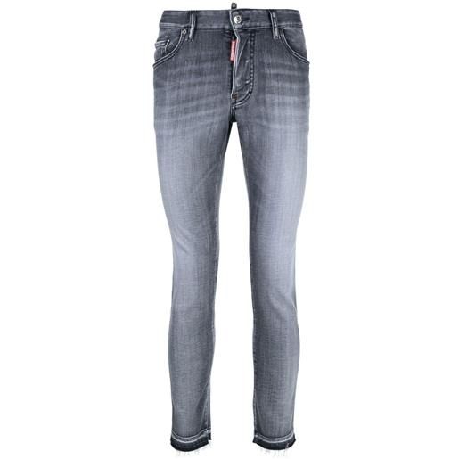 Dsquared2 jeans skinny con effetto schiarito - grigio