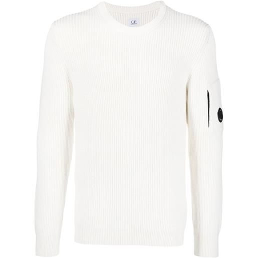 C.P. Company maglione con dettaglio lente - bianco