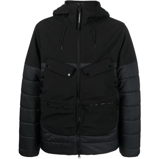 C.P. Company giacca shell-r goggle con cappuccio - nero