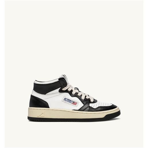 autry sneakers medalist high in pelle bianca e nera