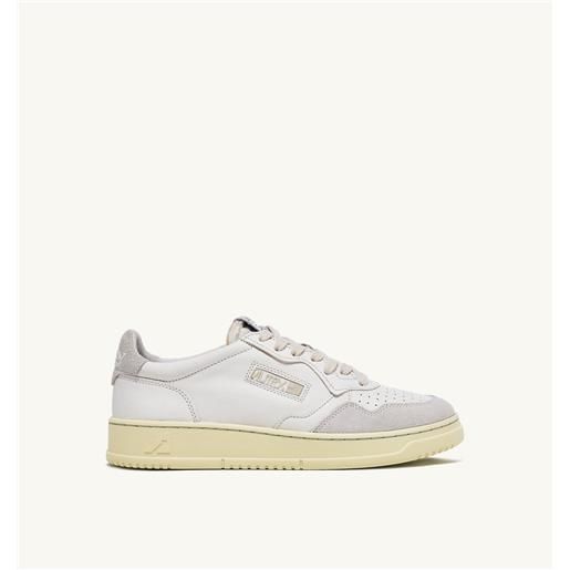 autry sneakers open low in pelle e suede colore bianco