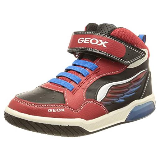 Geox j inek boy d, scarpe bambini e ragazzi, rosso/nero/blu, 30 eu
