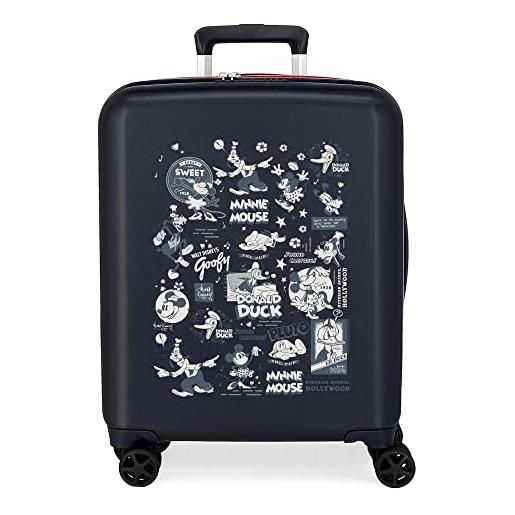 Disney valigia cabina Disney 100 special shine mickey comic blue 40x55x20 cm abs rigido lucchetto tsa integrato 38,4 l 2,82 kg bagaglio a mano 4 doppie ruote