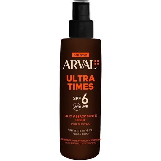 Arval sun ultra times olio abbronzante spray 125ml spf6