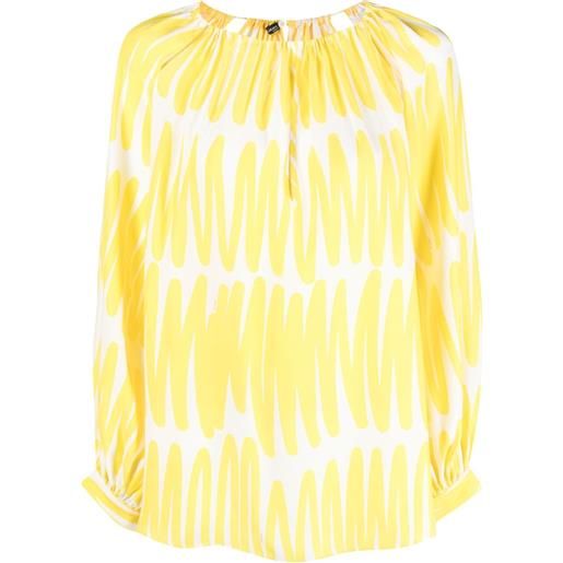 Kiton blusa con stampa astratta - giallo