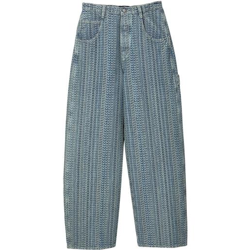 Marc Jacobs jeans monogram a gamba ampia - blu