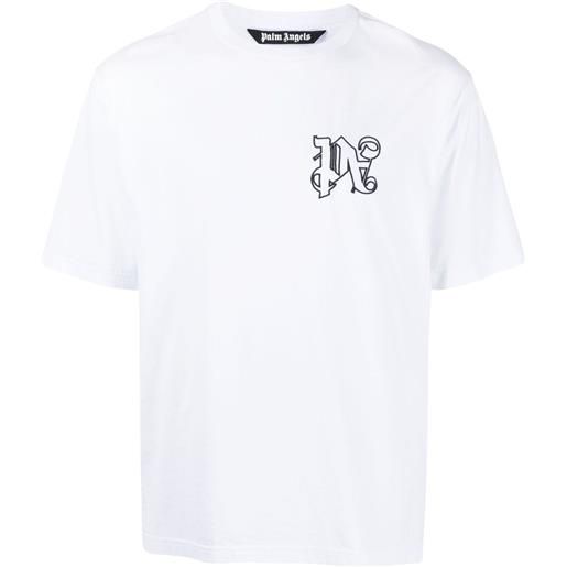 Palm Angels t-shirt con monogramma - bianco