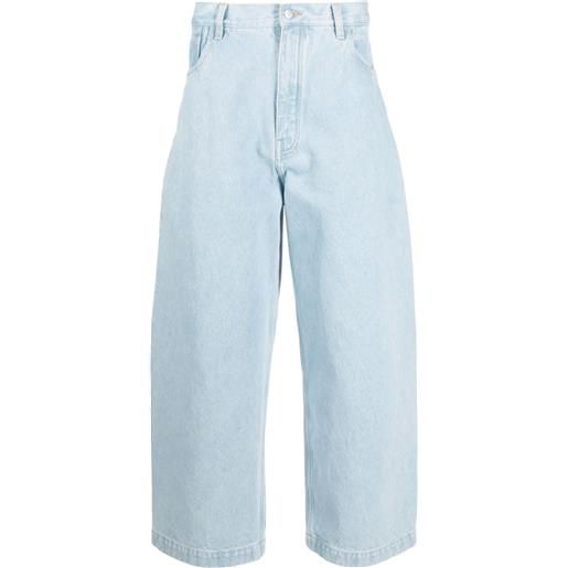 Studio Nicholson jeans crop a gamba ampia - blu