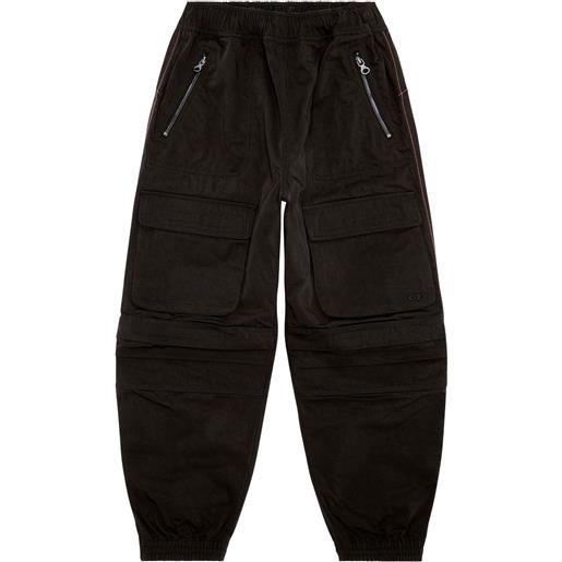 Diesel pantaloni affusolati con tasche cargo - nero