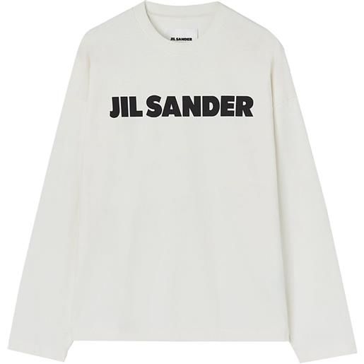 Jil Sander t-shirt a maniche lunghe con stampa - bianco