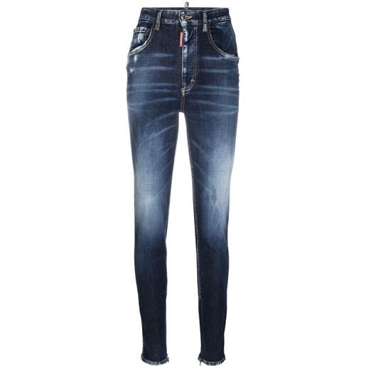 Dsquared2 jeans skinny a vita alta - blu