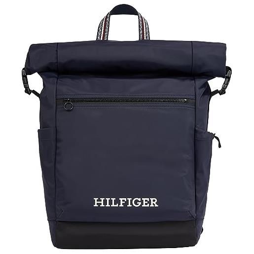 Tommy Hilfiger zaino uomo rolltop bagaglio a mano, multicolore (space blue), taglia unica