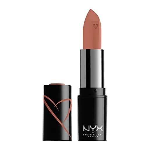 Nyx professional makeup shout loud rossetto satinato, colore ultra-saturo, formula vegana, silk