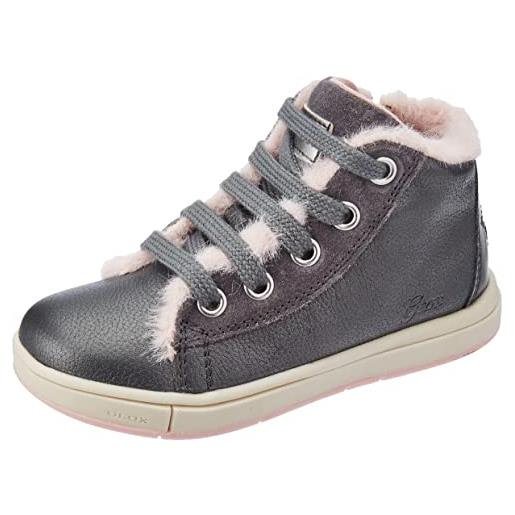 Geox b trottola girl b, sneakers bambine e ragazze, grigio (dk grey/dk pink), 20 eu