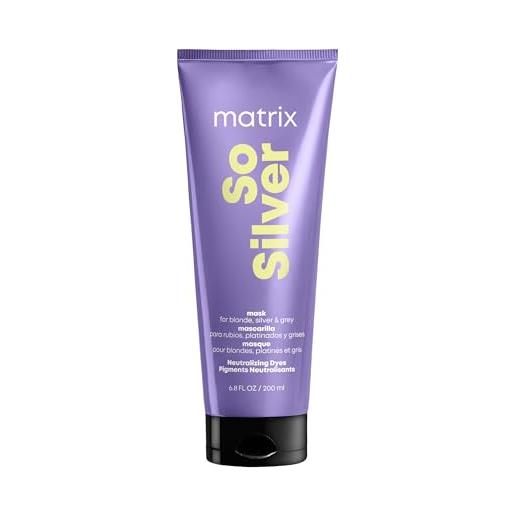 Matrix - total results so silver maschera neutralizzante anti giallo per capelli biondi o bianchi, 200 ml