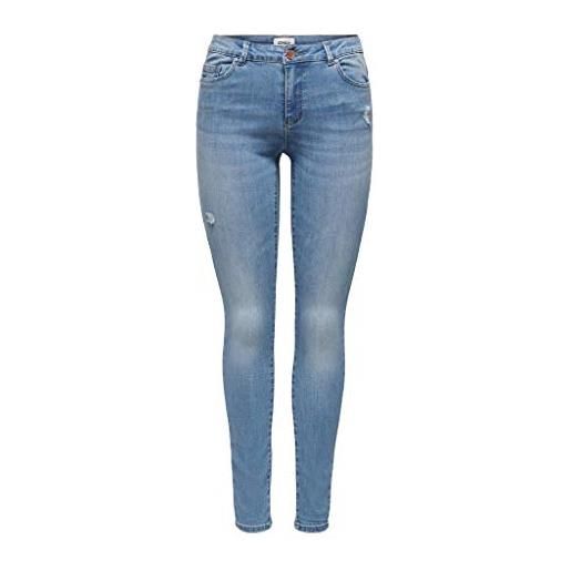 Only onlwauw life mid sk dest bj759 noos jeans, light medium blue denim, 40w / 32l donna