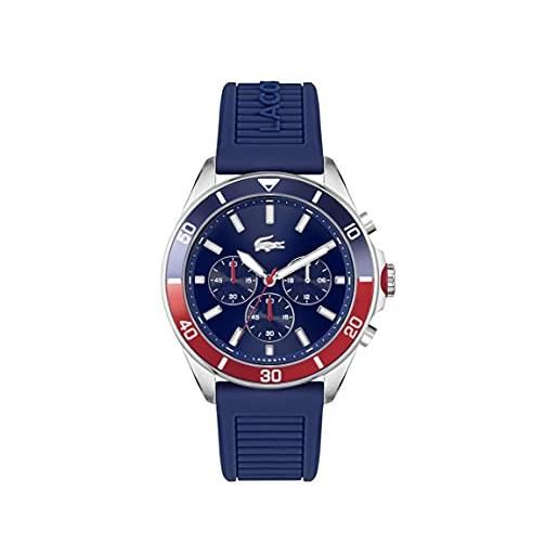 Lacoste orologio con cronografo al quarzo da uomo con cinturino in silicone blu - 2011154