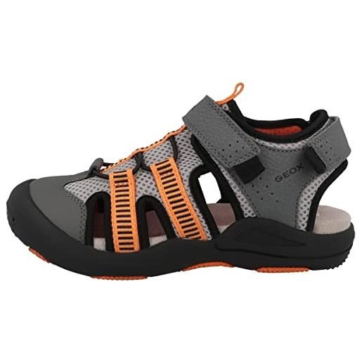 Geox jr sandal kyle a, sandali bambini e ragazzi, grigio/arancione (grey/orange), 24 eu