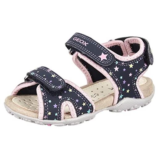 Geox jr sandal roxanne b, sandali, bambine e ragazze, blu rosa navy pink, 26 eu