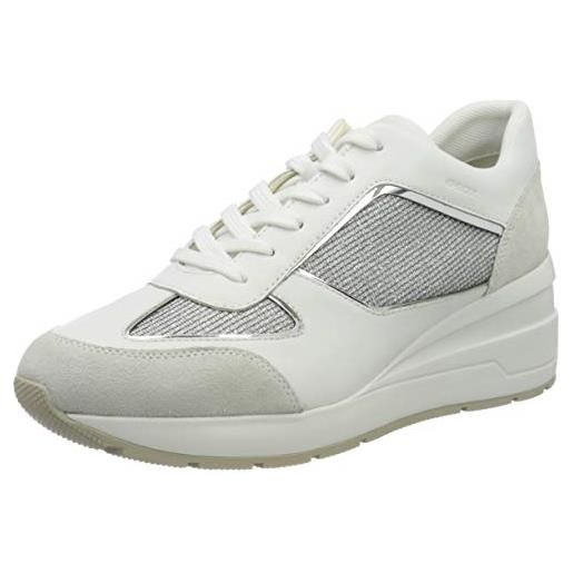 Geox d zosma a, sneakers donna, multicolor lt grey white, 37 eu