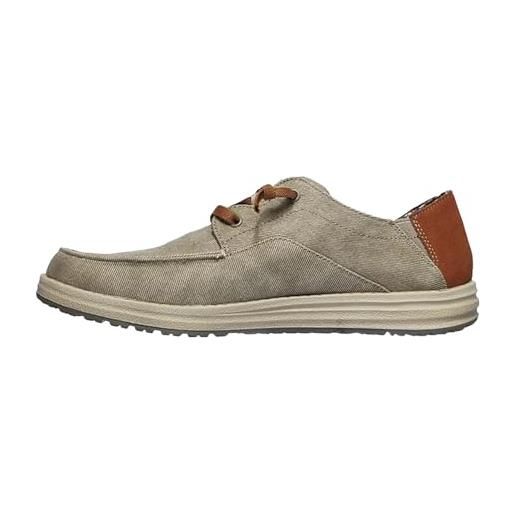 Skechers relaxed fit melson planon, scarpe casual uomo, taupe, 41 eu