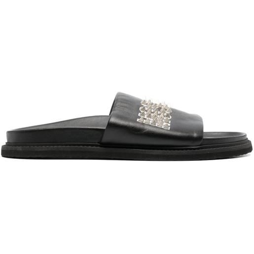Moschino sandali slides con decorazione - nero