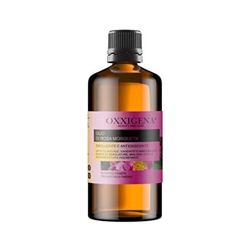 Oxxigena - olio di rosa mosqueta puro al 100% , confezione da 500 ml, idratante versatile per pelle secca e screpolata, ideale contro rughe, cicatrici, unghie o capelli