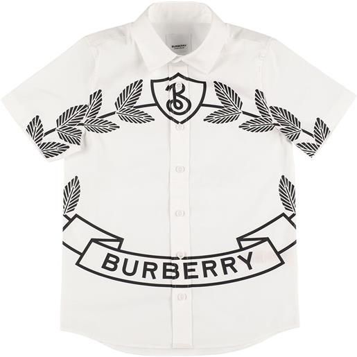BURBERRY camicia in misto cotone con logo