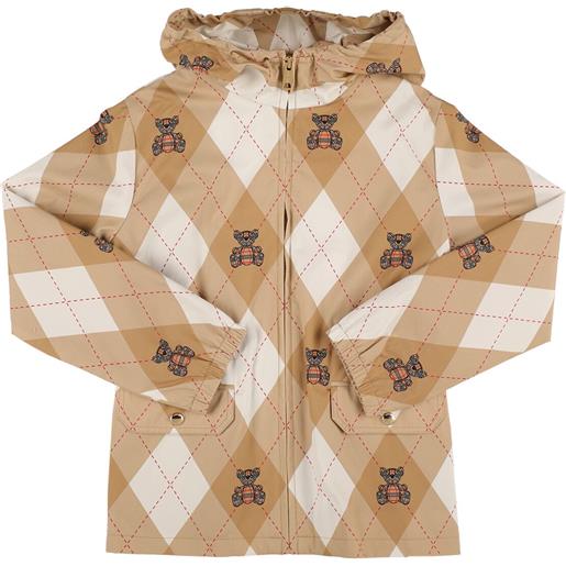 BURBERRY giacca in cotone stampato / cappuccio