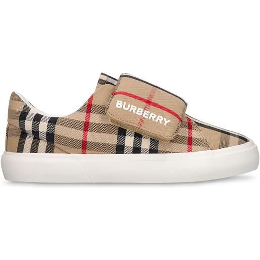 BURBERRY sneakers in cotone check